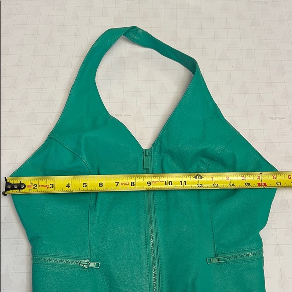 VINTAGE WILSONS LEATHER HALTER TOP CORSET TURQUOISE SIZE LARGE - Picture 12 of 16